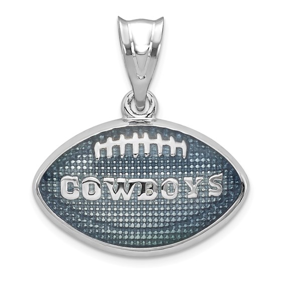 Sterling Silver Dallas Cowboys Enameled Football Pendant Sterling Silver Dallas Cowboys Enameled Football Pendant